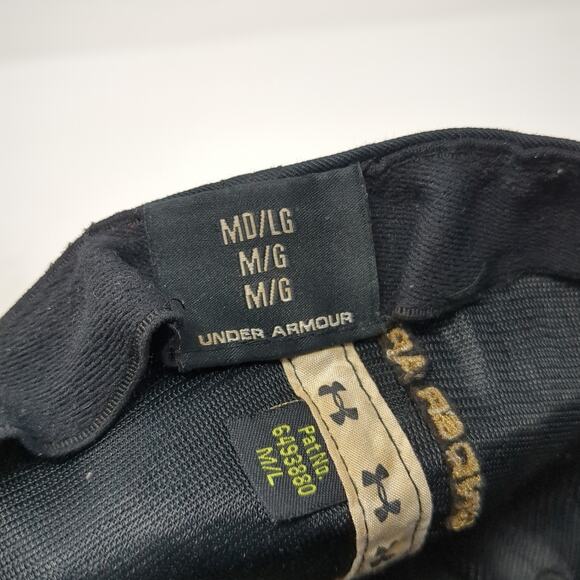 Under Armour Camo Logo Fitted Baseball Hat Black Large Vent Holes - Picture 9 of 9